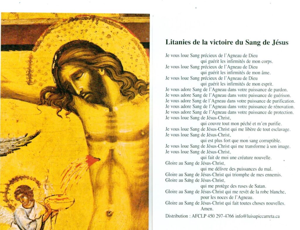 Litanie Du Sang Texte Le Sang Precieux De Jesus PPWBP Litanie Du Sang Texte Le Sang Precieux De Jesus PPWBP